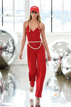 Load image into Gallery viewer, NYFW Total Look: Red Jumpsuit and Belt
